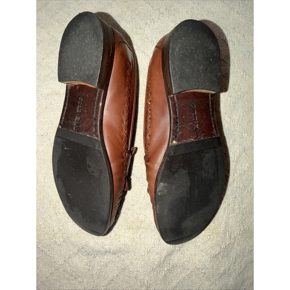 Cole Haan women's Brown Leather Tasseled Loafer Dress Shoes Size 8.6 - Picture 5 of 9